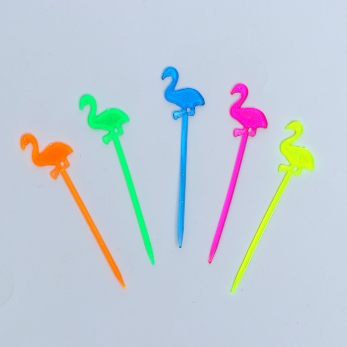 Шпажки для канапе &laquo;Фламинго&raquo;, набор 24 шт., цвета МИКС