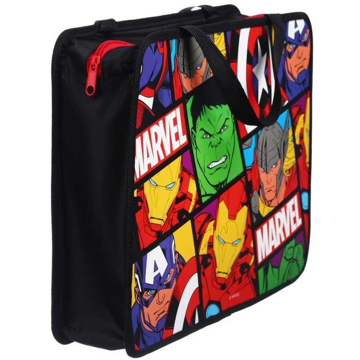 Папка пластиковая с ручками А4, на молнии, 75х330х260 мм, Мстители Папка пластиковая с ручками А4, на молнии, 75х330х260 мм, Мстители