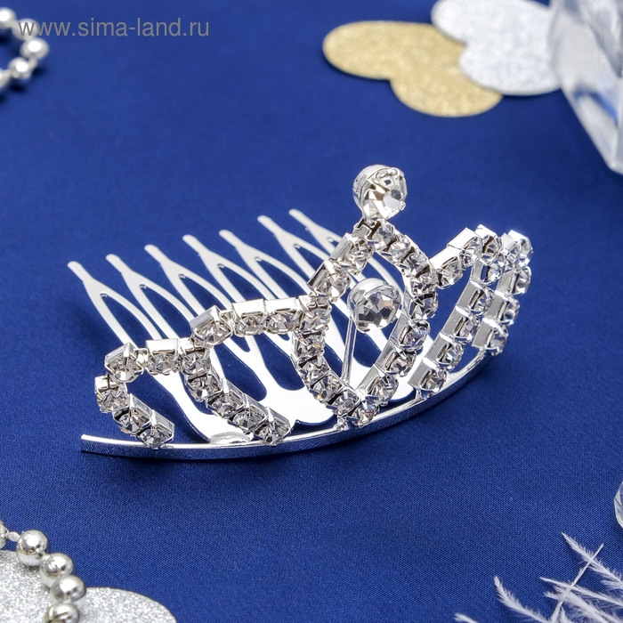 Диадема для волос Диадема для волос "Соня" 6х4 см, серебро