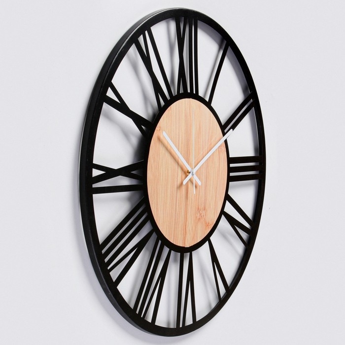 Часы настенные интерьерные большие, Лофт, "Ламфи", бесшумные, d-60 см