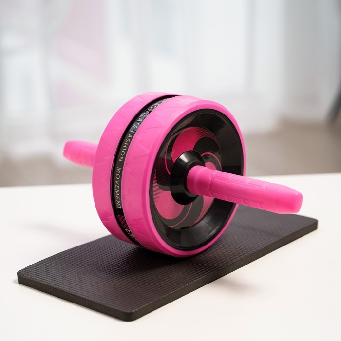Ролик для пресса ONLYTOP, 38х17х17 см, с ковриком, цвет розовый Ролик для пресса ONLYTOP, 38х17х17 см, с ковриком, цвет розовый