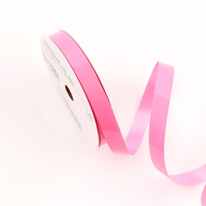 Лента для декора и подарков "Глянец", 1,2см х 45м, розовая