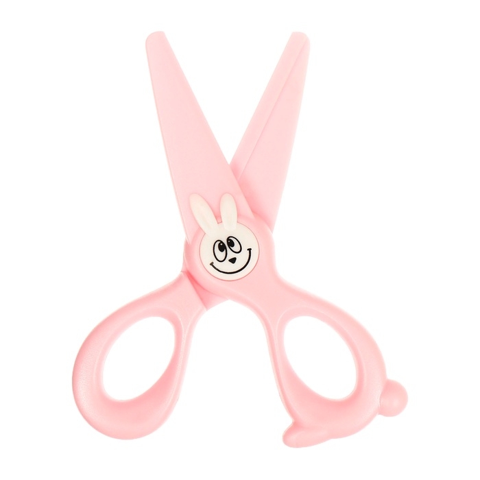 Ножницы 11,8см пластиковые ручки, закругленные концы лезвий, Зайчик розовый CALLIGRATA Ножницы 11,8см пластиковые ручки, закругленные концы лезвий, Зайчик розовый CALLIGRATA