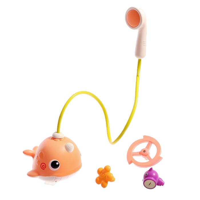 Фонтанчик для купания в ванной «Китёнок», лейка, 3 сменных насадки Фонтанчик для купания в ванной «Китёнок», лейка, 3 сменных насадки