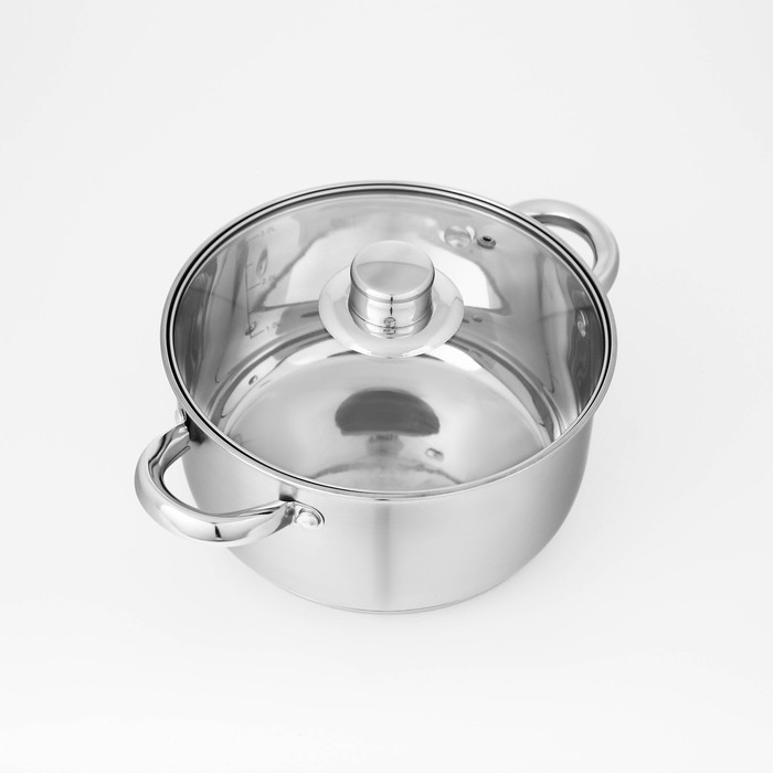 Набор кастрюль из нержавеющей стали Доляна «Гретте», 3 предмета: 1,6 л, 2,3 л, 3,2 л, крышки Набор кастрюль из нержавеющей стали Доляна «Гретте», 3 предмета: 1,6 л, 2,3 л, 3,2 л, крышки