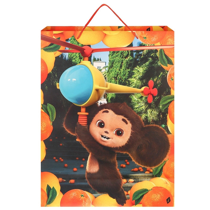 Пакет подарочный, 46х61х20 см, упаковка, Чебурашка Пакет подарочный, 46х61х20 см, упаковка, Чебурашка