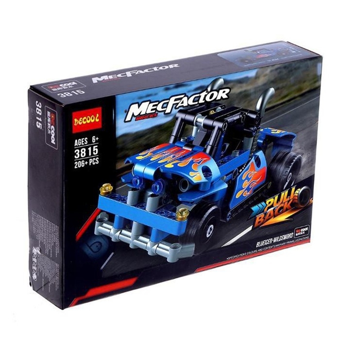 Конструктор с инерционным механизмом «Гоночный грузовик», 206 деталей Конструктор с инерционным механизмом «Гоночный грузовик», 206 деталей