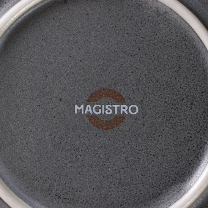 Тарелка фарфоровая обеденная Magistro Urban, d=22,5 см, цвет серый Тарелка фарфоровая обеденная Magistro Urban, d=22,5 см, цвет серый