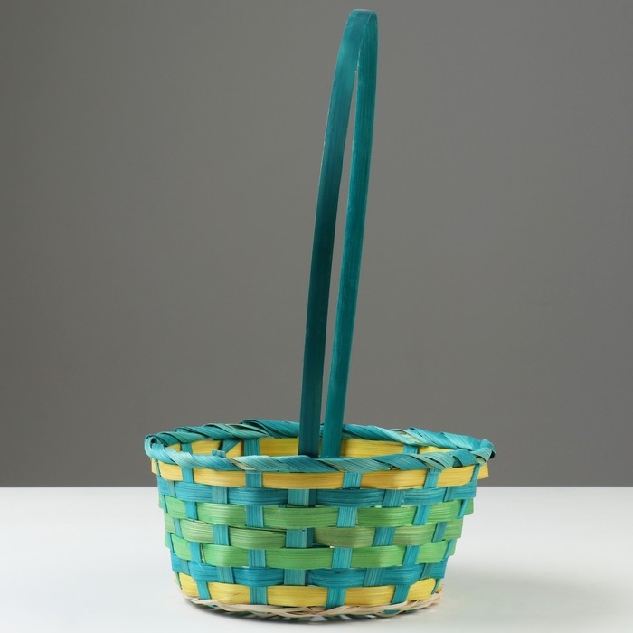 Корзина плетеная, 20,3 х 20,3 х 9,5/33 см, зеленый, бамбук Корзина плетеная, 20,3 х 20,3 х 9,5/33 см, зеленый, бамбук