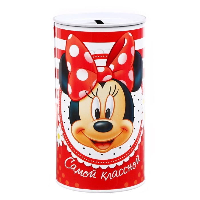 Копилка металлическая, 6,5 см х 6,5 см х 12 см Копилка металлическая, 6,5 см х 6,5 см х 12 см "Самой классной", Минни Маус