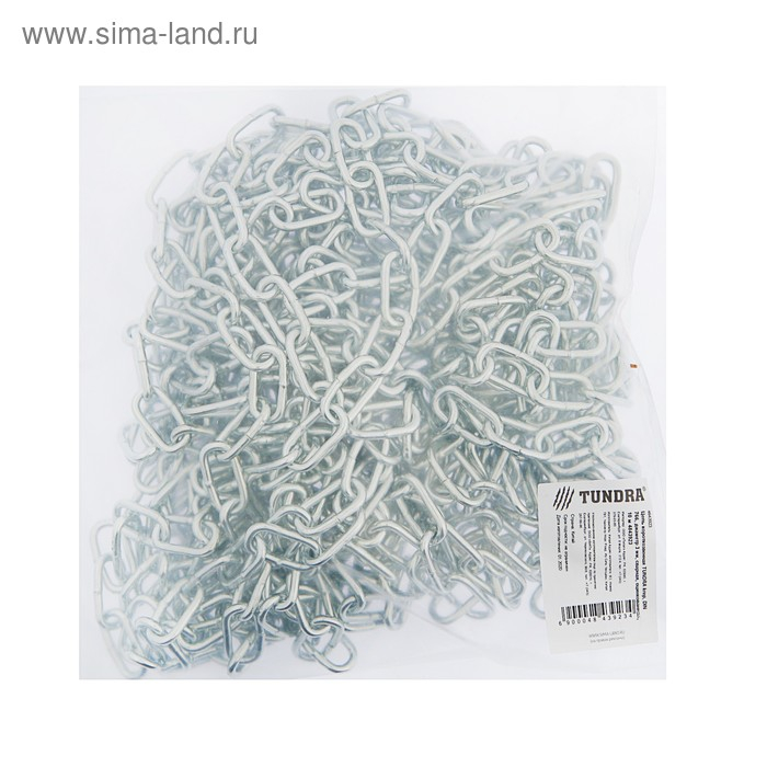 Цепь короткозвенная ТУНДРА krep, DIN766, диаметр 3 мм, сварная, оцинкованная, 10 м Цепь короткозвенная ТУНДРА krep, DIN766, диаметр 3 мм, сварная, оцинкованная, 10 м