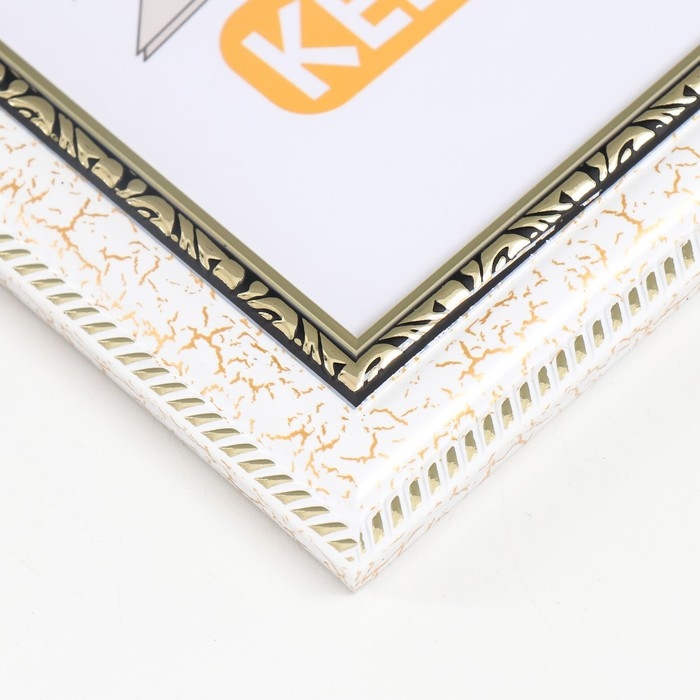 Фоторамка пластик Фоторамка пластик "Майолика" 21х30 см, белый кракелюр