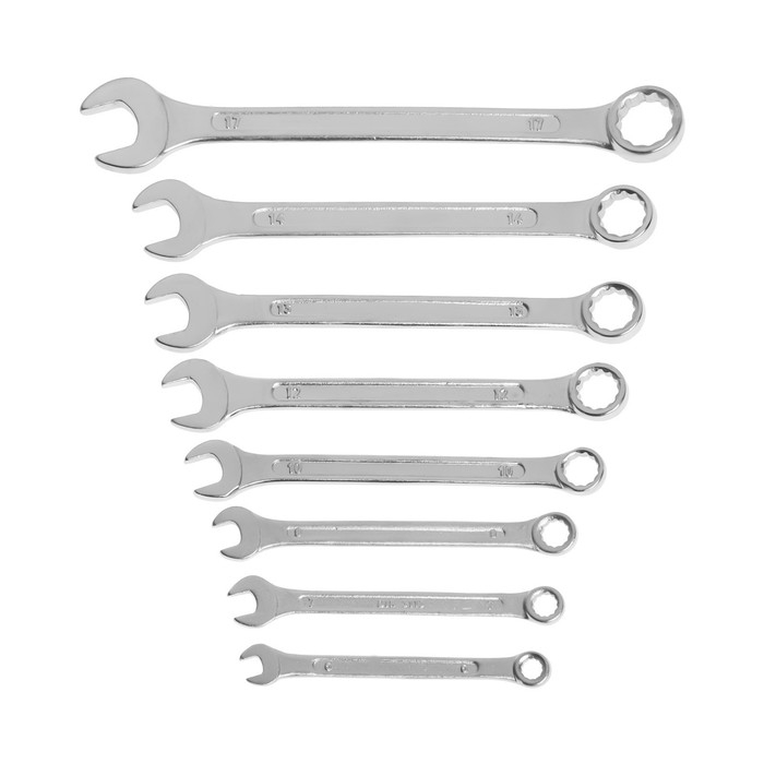 Набор ключей комбинированных в холдере ТУНДРА, хромированные, 6 - 17 мм, 8 шт. Набор ключей комбинированных в холдере ТУНДРА, хромированные, 6 - 17 мм, 8 шт.