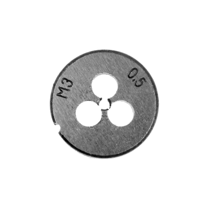 Плашка метрическая ТУНДРА, М3 х 0.5 мм Плашка метрическая ТУНДРА, М3 х 0.5 мм