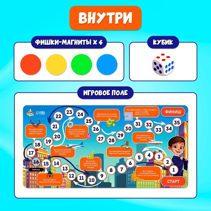 Настольная экономическая игра «Бизнесмен», 2-4 игрока, 3+ Настольная экономическая игра «Бизнесмен», 2-4 игрока, 3+