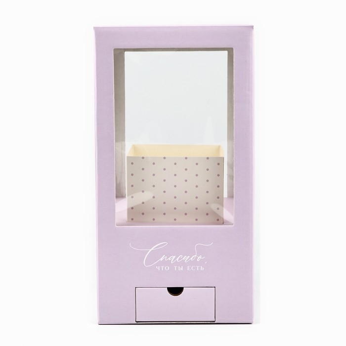 Коробка подарочная для цветов с вазой из МГК складная, упаковка, «Спасибо, что ты есть», 16 х 23 х 16 см Коробка подарочная для цветов с вазой из МГК складная, упаковка, «Спасибо, что ты есть», 16 х 23 х 16 см