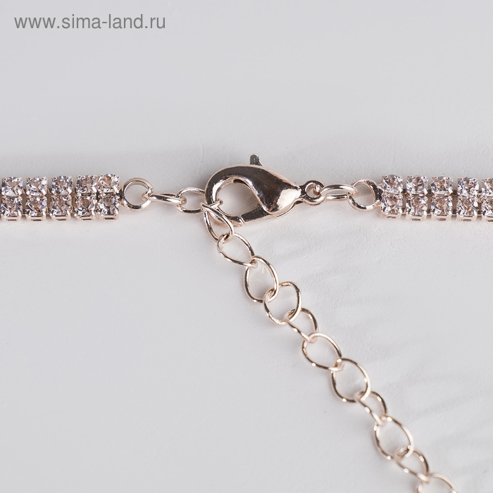 Набор 2 предмета: серьги, кулон «Элегантность» жгут, цвет белый в розовом золоте, 42 см