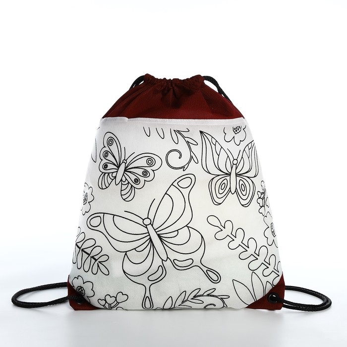 Мешок для обуви под раскраску «Бабочки» 34х40 см, спанбонд Мешок для обуви под раскраску «Бабочки» 34х40 см, спанбонд