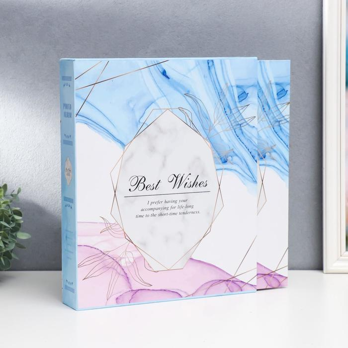 Фотоальбом на 400 фото 10х15 см Фотоальбом на 400 фото 10х15 см "Цветной мрамор и линии" в коробке МИКС 33,5х27,5х5,5 см