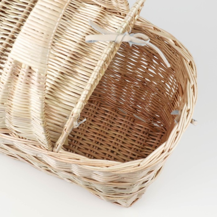 Корзина «Пикник», с крышкой, №1, дно:16х31 см, верх:40х28 см, H=25/45 см, ива Корзина «Пикник», с крышкой, №1, дно:16х31 см, верх:40х28 см, H=25/45 см, ива