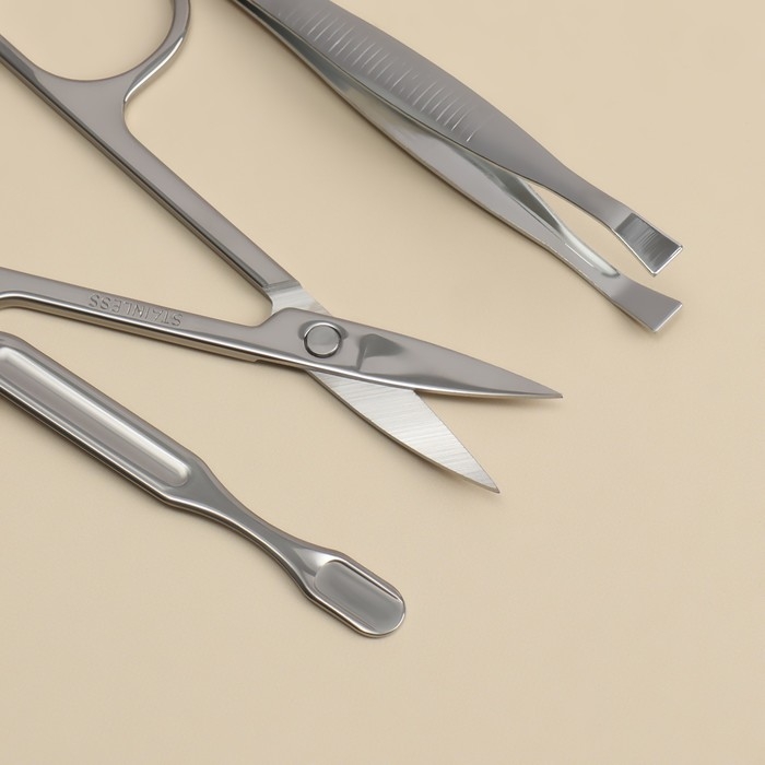 Набор маникюрный «Малина», 9 предметов, в футляре, цвет коралловый Набор маникюрный «Малина», 9 предметов, в футляре, цвет коралловый