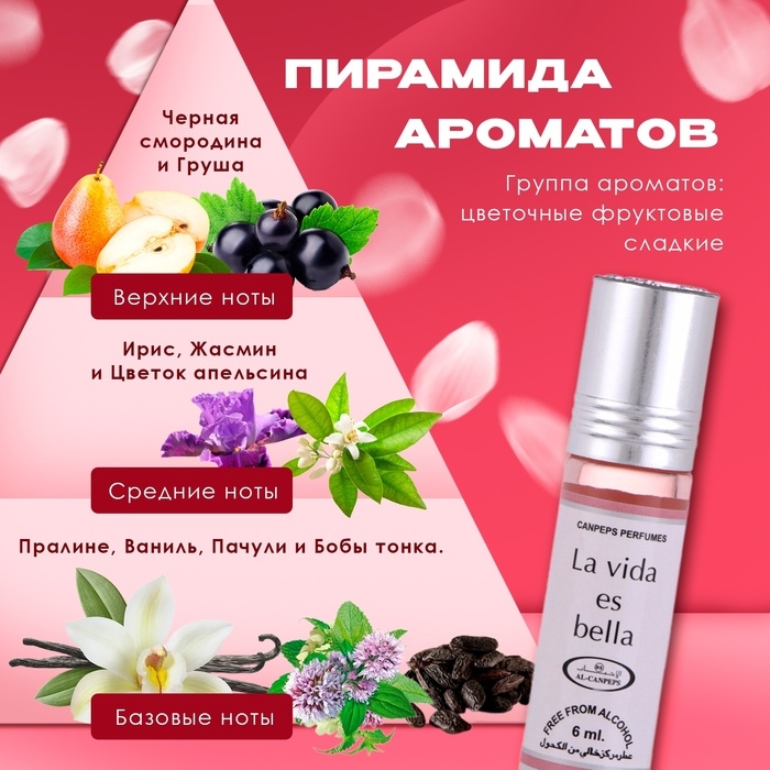 Духи масляные женские La Vida Es Bella, 6 мл Духи масляные женские La Vida Es Bella, 6 мл