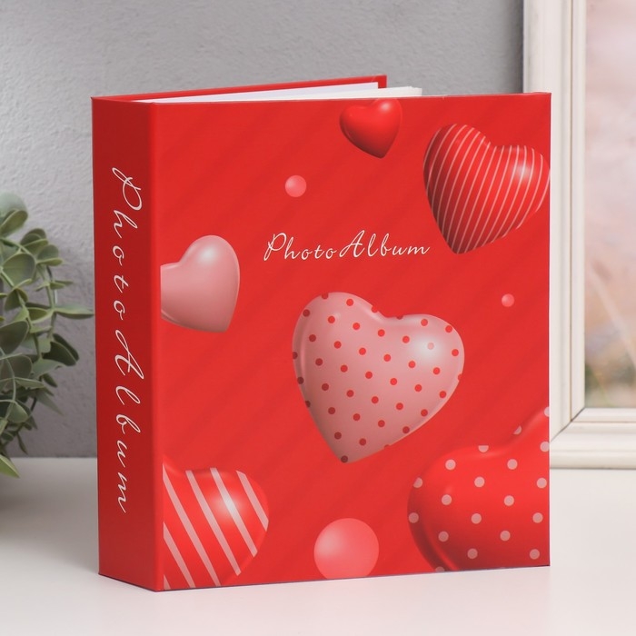 Фотоальбом на 80 фото 10х15 см Фотоальбом на 80 фото 10х15 см "3D сердца" в коробке МИКС 5х19х23 см