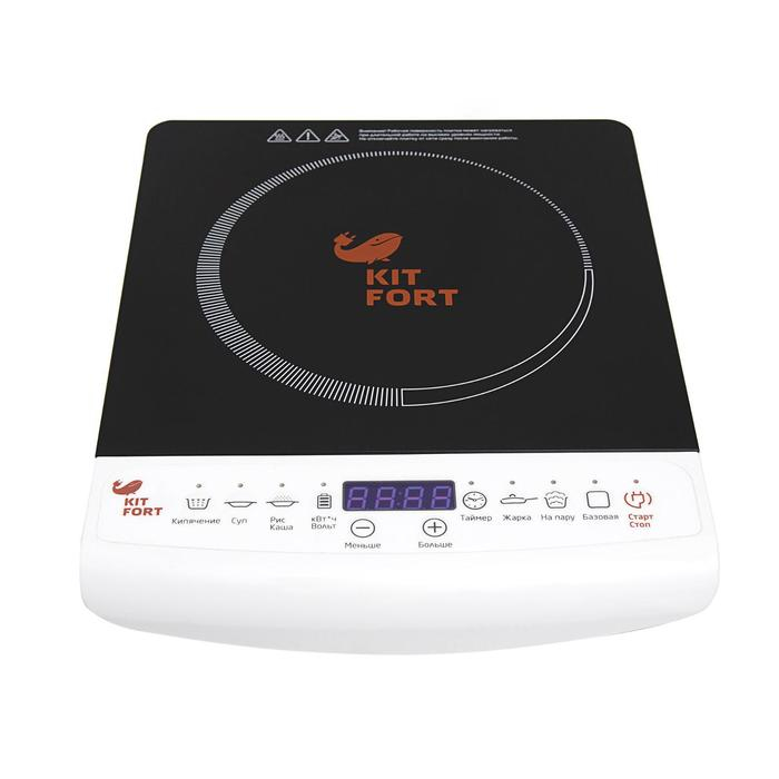 Плитка индукционная Kitfort KT-101, 2000 Вт, 6 программ, 10 режимов, таймер, белая Плитка индукционная Kitfort KT-101, 2000 Вт, 6 программ, 10 режимов, таймер, белая