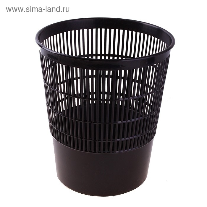Корзина для бумаг и мусора Стамм, 18 литров, пластик, сетчатая, черная Корзина для бумаг и мусора Стамм, 18 литров, пластик, сетчатая, черная