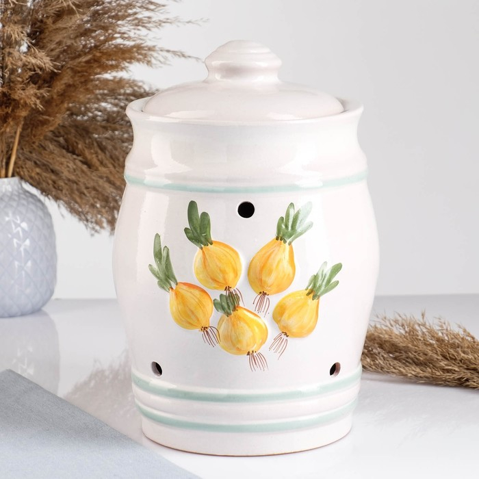 Банка для хранения лука  Банка для хранения лука "Глазурь" 4л