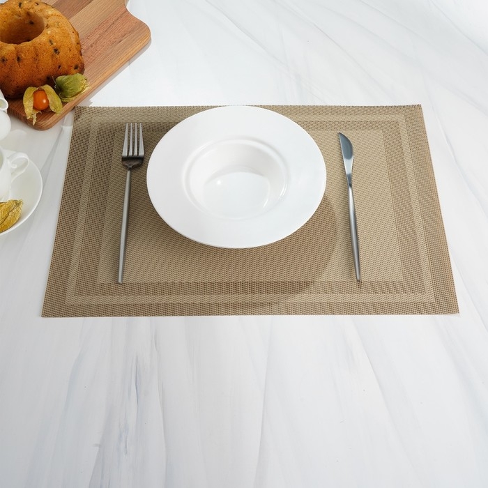 Салфетка сервировочная на стол Доляна &laquo;Окно&raquo;, 45&times;30 см, цвет бежевый