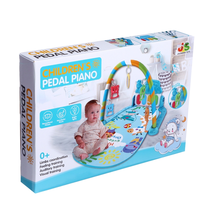 Музыкальный развивающий коврик «Весёлые зверята», цвет голубой Музыкальный развивающий коврик «Весёлые зверята», цвет голубой