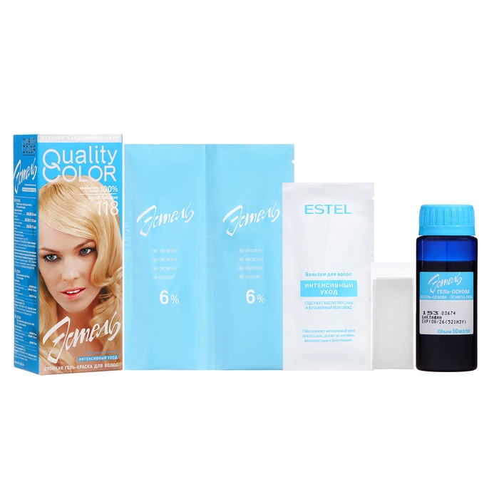 Гель-краска для волос Estel, тон № 118, яркий блондин, 170 г Гель-краска для волос Estel, тон № 118, яркий блондин, 170 г