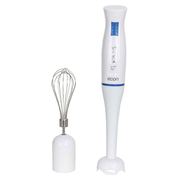 Блендер Econ ECO-201HB, погружной, 700 Вт, 1 скорость, 2 насадки, бело-синий Блендер Econ ECO-201HB, погружной, 700 Вт, 1 скорость, 2 насадки, бело-синий