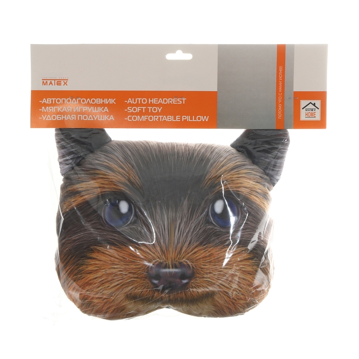 Подушка на подголовник МАТЕХ ANIMALS LINE, Йорик, 30 х 25 х 10 см, коричневый, серый Подушка на подголовник МАТЕХ ANIMALS LINE, Йорик, 30 х 25 х 10 см, коричневый, серый