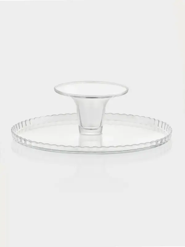 Подставка для торта Paşabah&ccedil;e Patisserie, d=28 см, на ножке, стекло, прозрачная