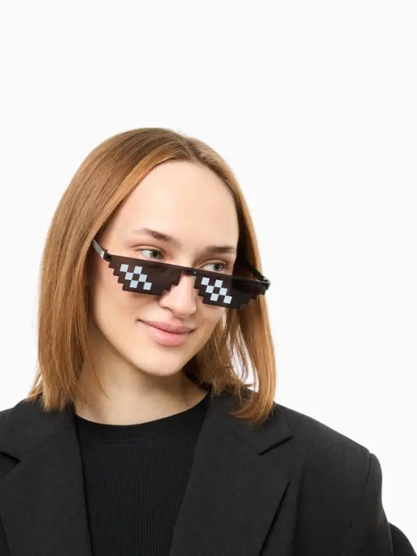 Очки солнцезащитные пиксельные &laquo;OneSun. Пиксели&raquo;, линза 6.2&times;3 см, чёрные