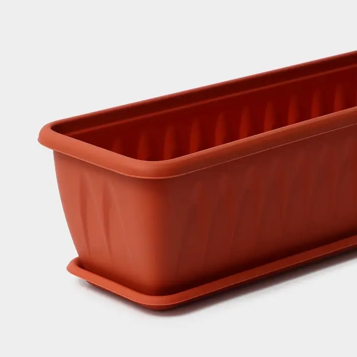Балконный ящик для цветов &laquo;Алиция&raquo;, 15 л, 80&times;18&times;15 см, с поддоном, цвет терракотовый
