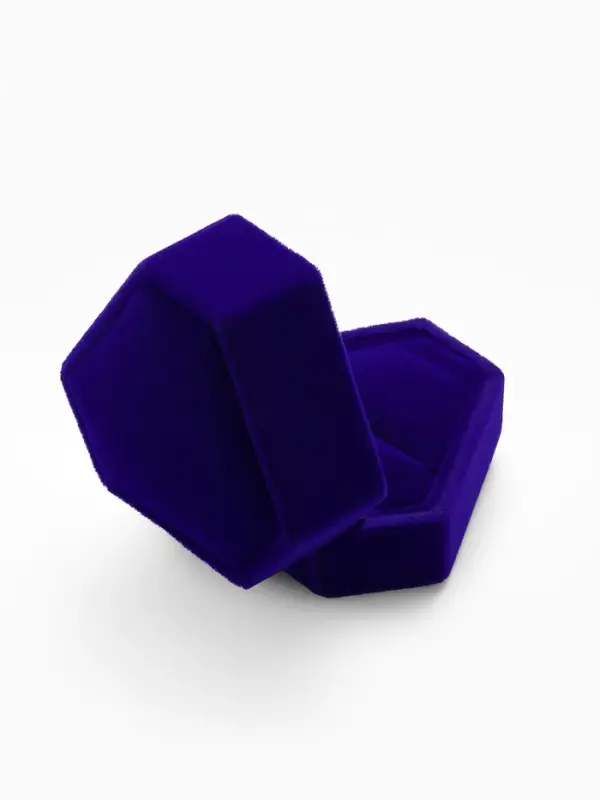 Футляр под кольца &laquo;Кристалл&raquo;, для серёг, бархатная, 6.5&times;6 см, синяя