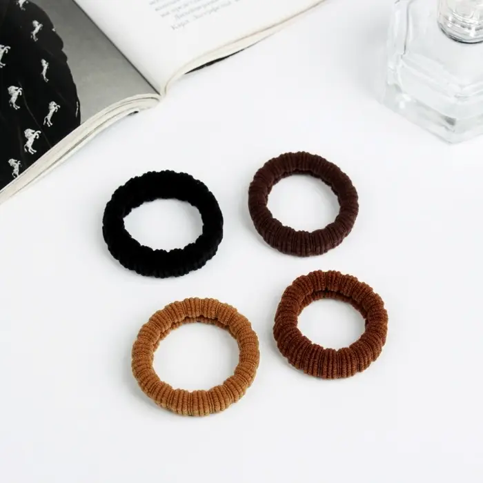 Резинка для волос "Махрушка спорт" (набор 4 шт) классика узор полосы, 3 см