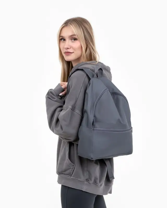 Рюкзак школьный на молнии, с карманом, размер 27&times;11&times;37 см, серый