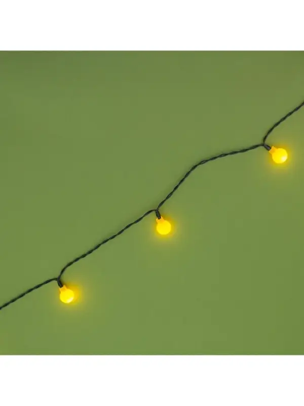Гирлянда &laquo;Нить&raquo;, 4.5 м, уличная, с насадками &laquo;Шарик&raquo;, IP44, 30 LED, 2 режима, солнечная батарея, тёмная нить, свечение жёлтое