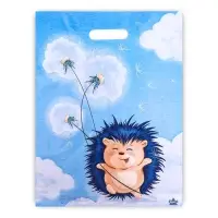 Пакет &laquo;Ежик с одуванчиком&raquo;, полиэтиленовый с вырубной ручкой, 30&times;40 см, 60 мкм