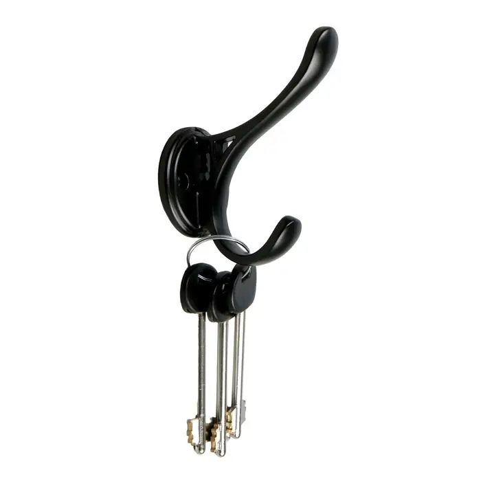 Крючок мебельный CAPPIO UNIQ, двухрожковый, цвет черный