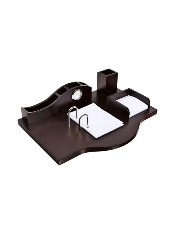 Набор настольный органайзер 34&times;24&times;18 см, 4 предметов, с часами