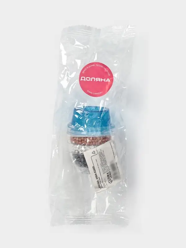 Фильтр для воды на кран Доляна &laquo;Тройной барьер&raquo;, d=16-19 мм, на основе цеолита руды, активированного угля и сульфата кальция, МИКС