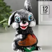 Фигурка гипс &laquo;Зайчонок с грибком&raquo;, 12&times;8&times;7 см