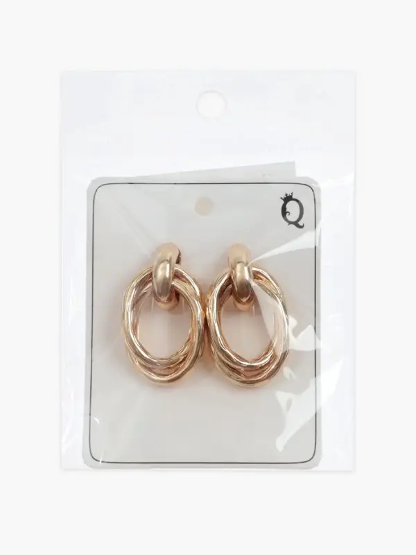 Серьги металл &laquo;Геометрия&raquo;, овалы переплетённые, цвет золото