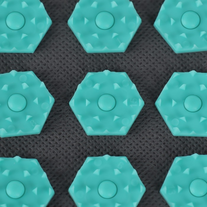 Ипликатор-коврик, основа спанбонд, 360 модулей, 56 × 62 см, цвет тёмно-серый/бирюзовый Ипликатор-коврик, основа спанбонд, 360 модулей, 56 × 62 см, цвет тёмно-серый/бирюзовый