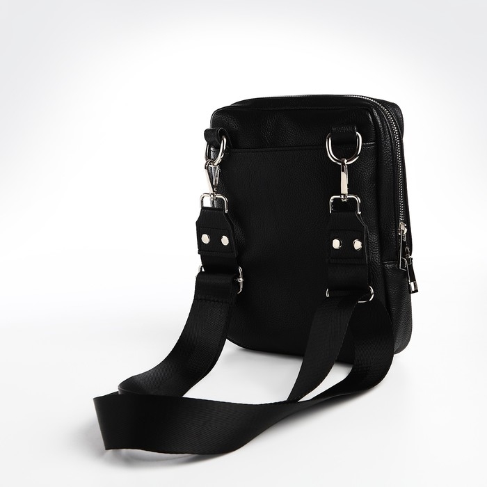 Сумка мужская через плечо TEXTURA, искусственная кожа, цвет чёрный Сумка мужская через плечо TEXTURA, искусственная кожа, цвет чёрный